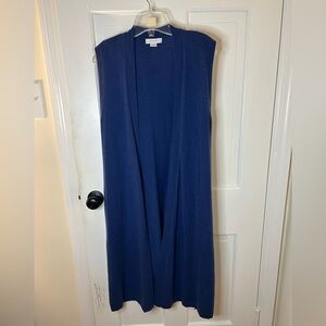 VINTAGE CHRISTOPHER FISCHER BLUE SLEEVELESS CASHMERE LONG SWEATER